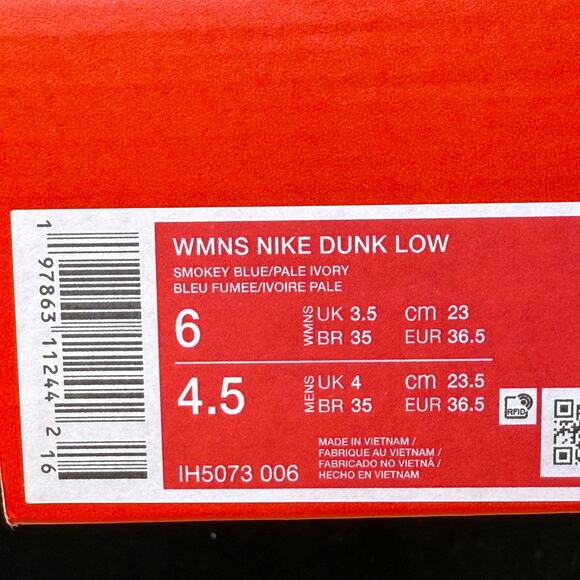 Nike Dunk Low Smokey Blue Denim IH5073-006 Womens New Size 6 Sneakers - Picture 10 of 10